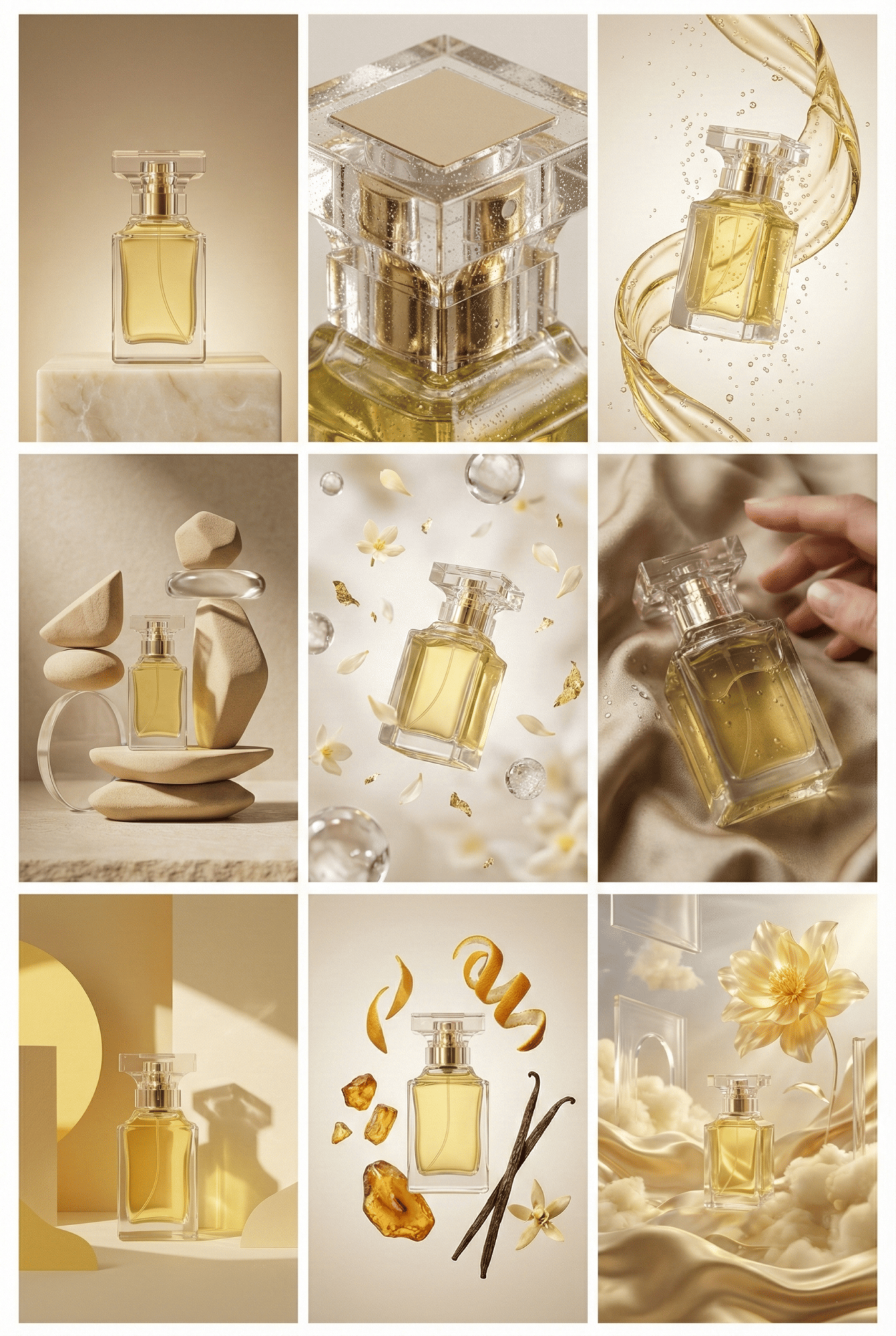 TF 50ml Parfüm Şişesi Takımı - Altın - Şelale (1)